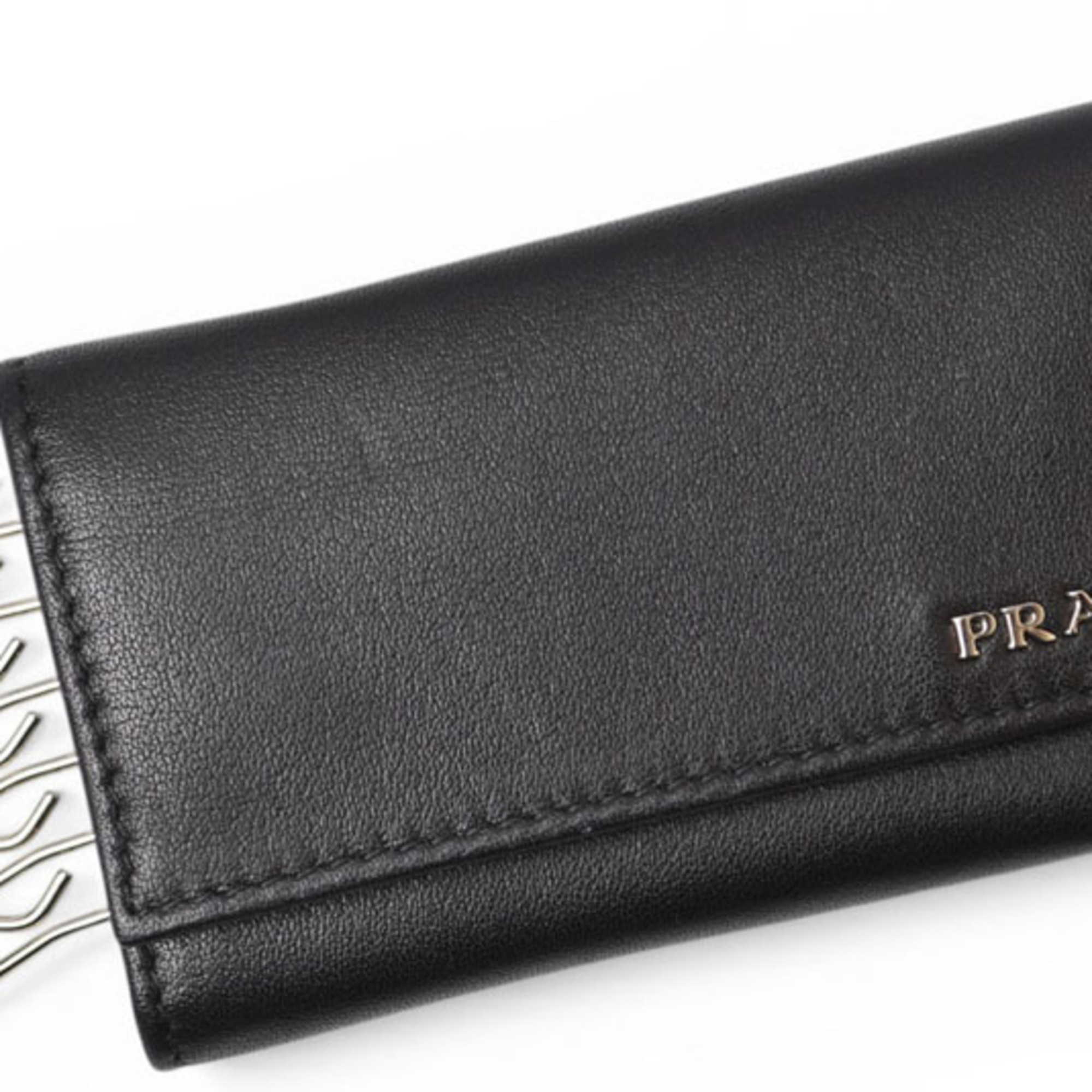 Prada Key Case Holder Prada 6-Ring Leather Nero Black